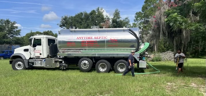 Anytime Septic crew on a septic pump-out in Central Florida